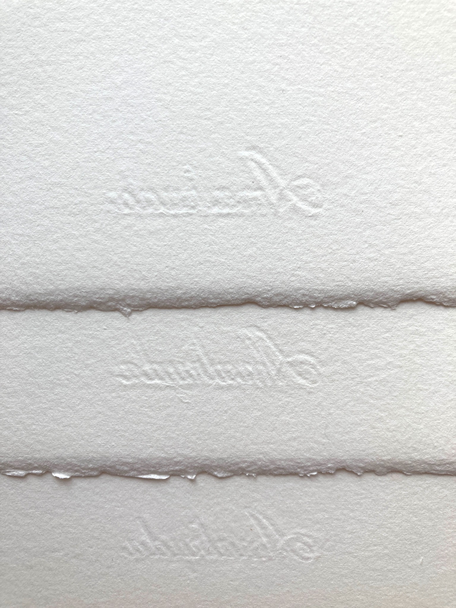 Amatruda watermark and deckle edges on handmade Amalfi watercolour paper